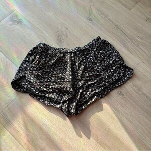 Brandy Melville Black Floral Shorts